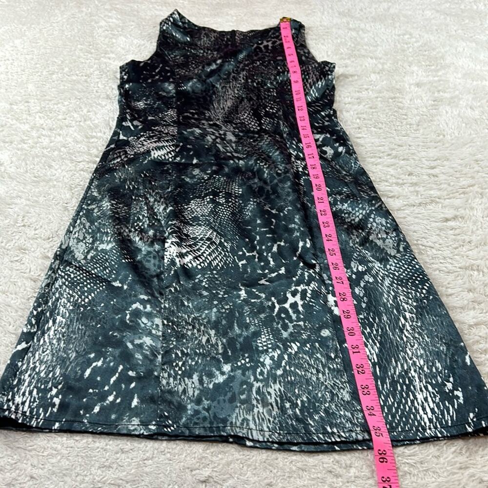 Bianco Ballo gunmetal grey patterned cocktail party dress, 36 or XS - Picture 3 of 7